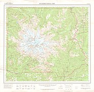 Carte topographique de l'Institut d'études géologiques des États-Unis du mont Rainier.