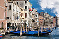 Gondole sul Canal Grande, Venezia.