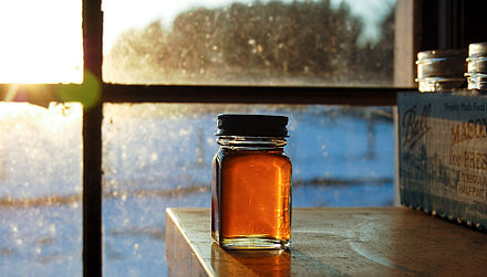 Maple syrup produced by Sterling College students in Craftsbury Common