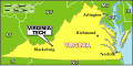 Virgina Tech locator map