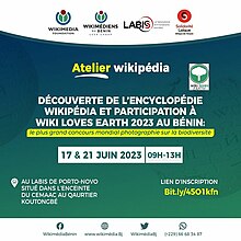 Visuel Atelier Découverte de l'encyclopédie Wikipédia Wiki Loves Earth 2023 a Labis Porto Novo