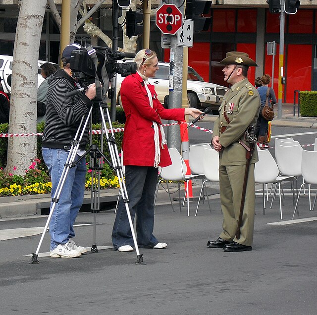 WIN News Riverina reporter, Erin Willing interviewing Major Jeff Cocks.