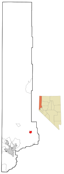 Obszary objęte i nieposiadające osobowości prawnej Washoe County Nevada Nixon Highlighted.svg