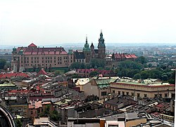 Vista sulla basilica di Santa Maria a Cracovia