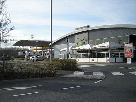 The main building at Welcome Break's Telford services