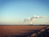 Wind turbines and lignite power plants Germany 2019-09-10.jpg