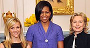 Witherspoon with Michelle Obama and Hillary Rodham Clinton (10 March 2010)