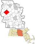 Worcester County Massachusetts incorporated and unincorporated areas Barre highlighted.svg