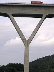 De verbinding van een pijler met de overspanning van een brug