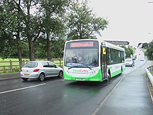 A TrawsCymru T1 service on the A4120 in Aberystwyth