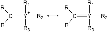 Resonantiestructuren van een ylide