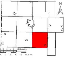 York Township okulunun Van Wert County şehrindeki konumu