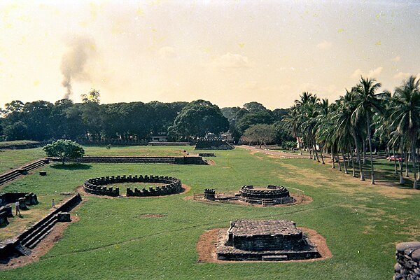 View of the main square of the ruins of the city of Cempoala, capital Totonac Nation, the first to establish a military alliance with the Castilian ar