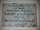Plaque commémorative du baptême de l'impératrice Joséphine le 27 juillet 1763