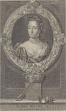 Étienne Desrochers (naar een schilderij door Adriaen van der Werff). Portret van Maria II van Engeland 1688-1741.