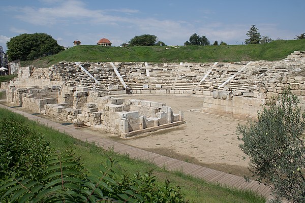 The first ancient theatre of Larissa. It was constructed inside the ancient city's centre during the reign of Antigonus II Gonatas towards the end of 