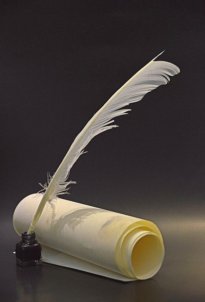 Writing ink and a quill