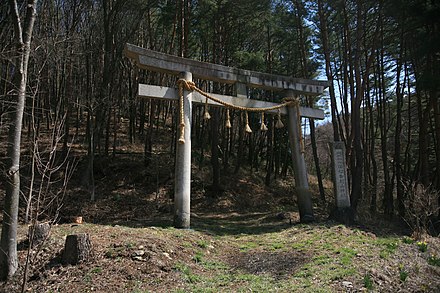 Misayama Shrine (御射山神社) in Fujimi, Nagano. During the medieval period, the hunting ceremony held at Misayama - Suwa Shrine's sacred hunting ground - was the largest of Suwa's religious ceremonies and one of its most important, attracting thousands of people.