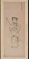 Painting of the Bodhisattva Guanyin in the Form of the Buddha-Mother (Cundi). By Chen Hongshou (1599-1652). Dated 1620, Ming dynasty.