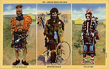 Early 20th century images of three different Lakota holy men 165, Indian Medicine Men, Little Ogalala, Spotted Eagle, Kills Two (NBY 430988).jpg