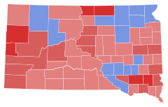 1954 United States Senate Election in South Dakota Results Map by County.svg