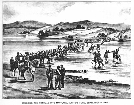 Crossing the Potomac into Maryland on 6th September 1862