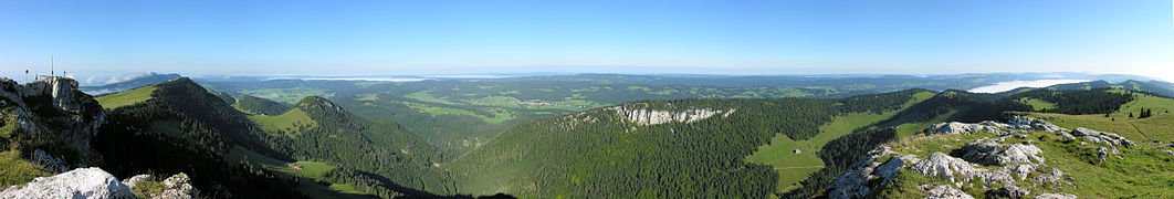 Τοπίο του Ιούρα από την κορυφή Le Chasseron στο Καντόνι του Βω