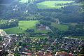 Internat Schloss Buldern, Dülmen, Kreis Coesfeld, NRW. Das Bild entstand während des Münsterland-Fotoflugs am 1. Juni 2014. Hinweis: Die Aufnahme wurde aus dem Flugzeug durch eine Glasscheibe hindurch fotografiert.