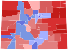 2014 United States Senate election in Colorado results map by county.svg