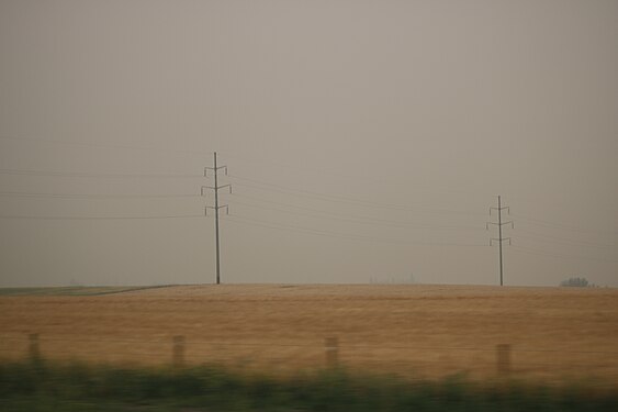 Power lines near Crossfield