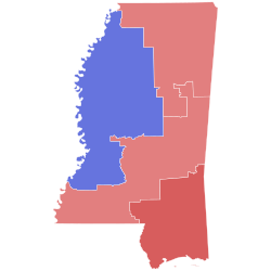 2019 Mississippi gubernatorial election results map by congressional district.svg