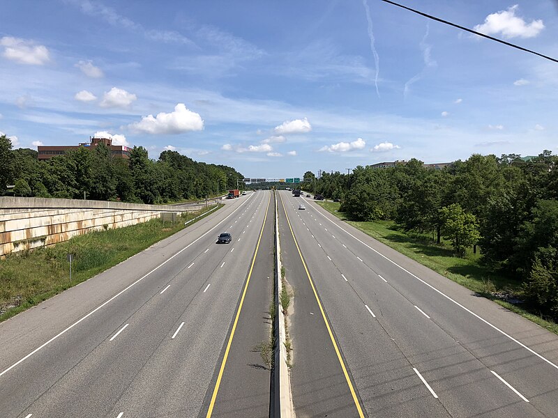 File:2020-08-20 12 02 53 View north along Maryland State Route 201 (Kenilworth Avenue) from the overpass for Maryland State Route 193 (Greenbelt Road) in Greenbelt, Prince George's County, Maryland.jpg