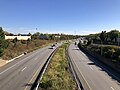 File:2022-10-14 15 29 41 View east along Pennsylvania State Route 63 (Woodhaven Road) from the overpass for Millbrook Road in Philadelphia, Pennsylvania.jpg