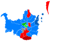 Party holding or gaining each ward