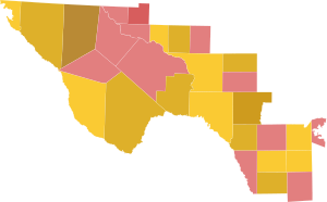 2024 GOP primary runoff results by county:
Gonzales
50-60% Gonzales
60-70% Gonzales
Herrera
50-60% Herrera
60-70% Herrera
70-80% Herrera
80-90% Herrera 2024 Republican Primary Runoff in Texas' 23rd Congressional District.svg