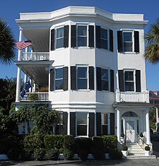 Bryan rented 31 East Battery,Charleston,South Carolina when he was elected mayor in 1887. 31 East Battery.JPG