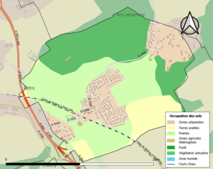 Kolorowa mapa przedstawiająca użytkowanie gruntów.