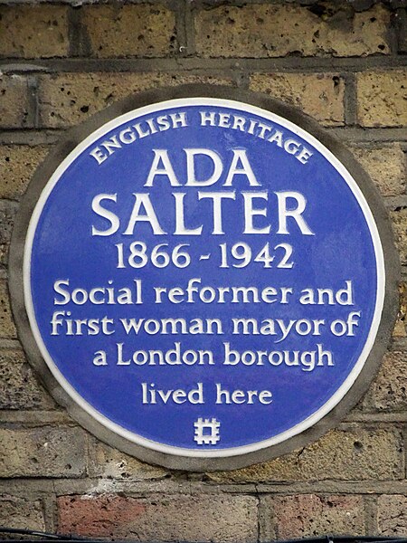 File:ADA SALTER 1866–1942 Social reformer and first woman mayor of a London borough lived here.jpg