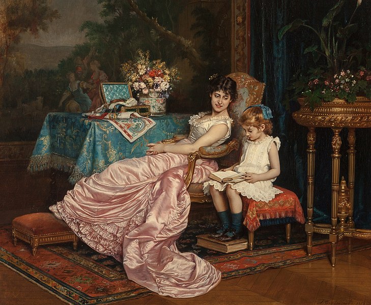 File:A mother and daughter reading (1882), by Auguste Toulmouche.jpg