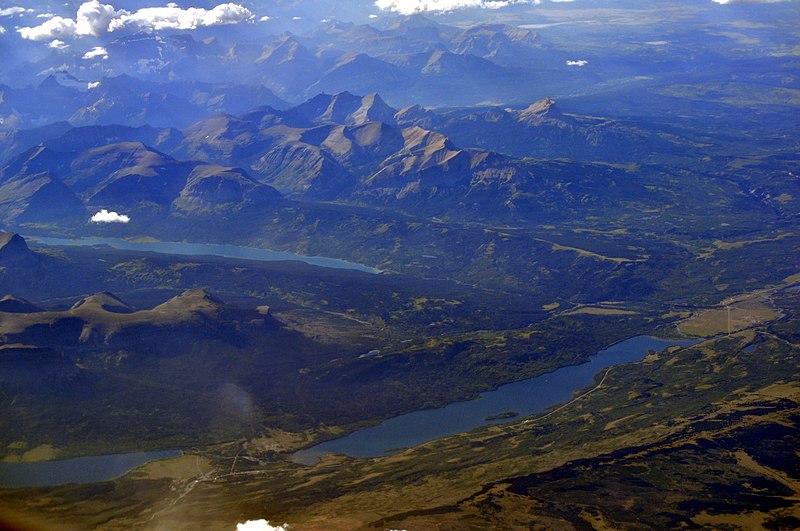 File:Aerial - Lower St. Mary Lake & Lake Sherburne (MT) 01 - white balanced (10321355454).jpg