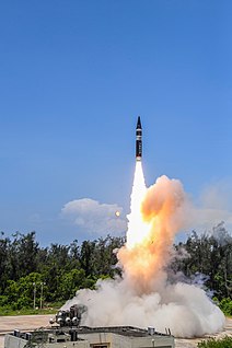 Agni-P Medium range ballistic missile Agni P Ballistic Missile first fligh test.jpg