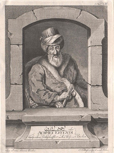 Ahmed Resmî Efendi (1700–1783) an Ottoman statesman and historian, who was born into a Muslim family of Greek descent in Crete.