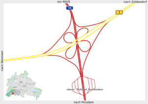 Overview map of the Zehlendorf interchange