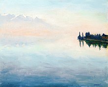 Le Lac Léman vu de Montreux évoque les tableaux de Turner (1937, huile sur toile, 50 × 61 cm, coll. privée).