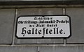 Historisches Haltestellenschild