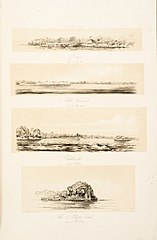 Amazonas. Gurupa den 25' Dec. 1842 - Ilha Tarazeda den 30' Nov. 1842 - Villarinho den 30' Nov. 1842 - Ilha do Chapeo virado den 30' Nov. 1842