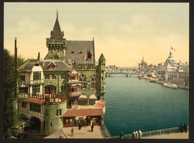 File:Ancient Paris and perspective of the bridges, showing Army and Navy buildings, Expositions Universal, 1900, Paris, France-LCCN2001698562.tif