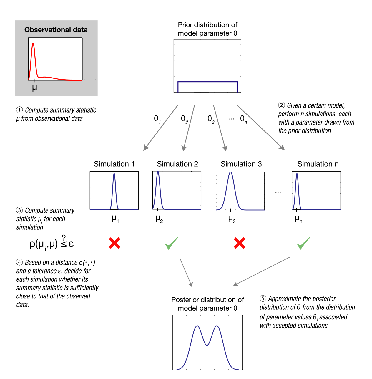 Parameter estimation by approximate Bayesian computation: a conceptual overview.