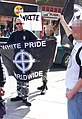 A group of white people who are demonstrating for white pride.