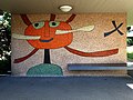 Daytime mosaic (1966) in the Gellertfeld retirement home, Karl-Jaspers-Allee 29, Basel by Bénédict Remund (1904-1993)